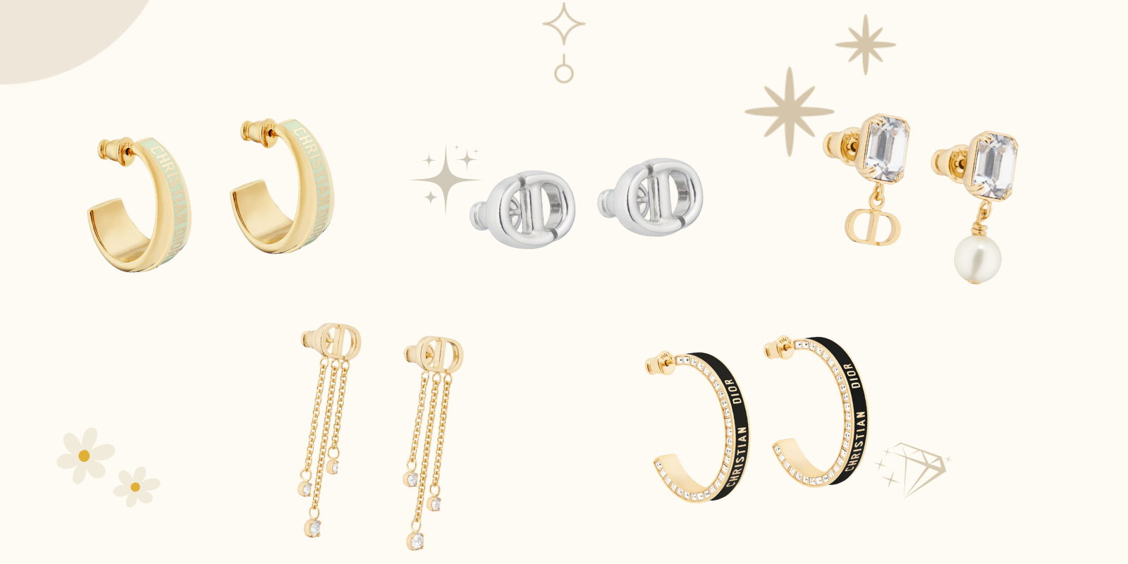6 ต่างหู Dior รุ่นฮิตตลอดกาล สวยหรู ดูแพง ใส่ได้ทุกโอกาส